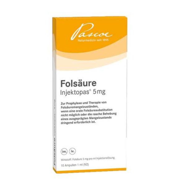 Folic acid Falsaure Injektopas 5mg x10v IV/IM Pascoe