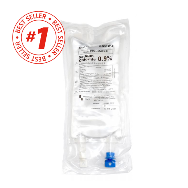 1000ml Saline Bag Sodium Chloride NaCl 0.9% English