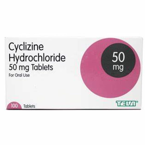 Cyclizine Hydrochloride 50mg 30 tablets anti sickness medication