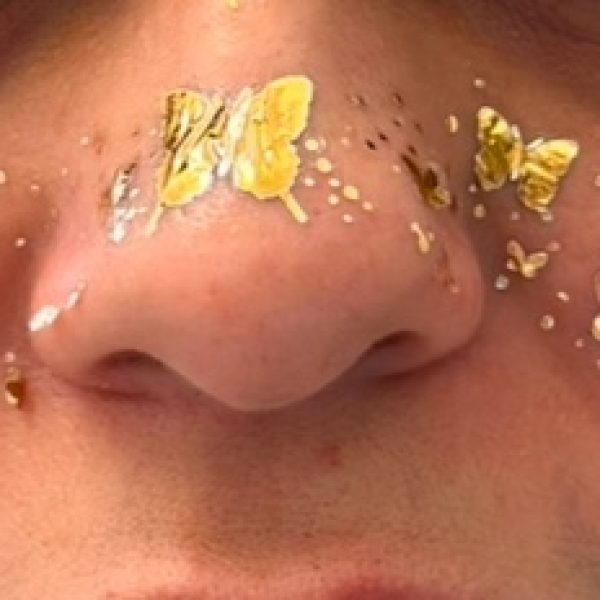 Face stickers butterflies gold x4