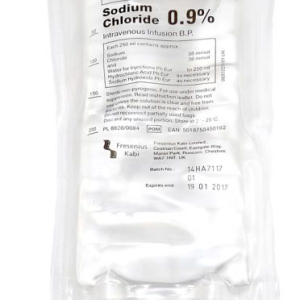 NaCl 0.9% Saline Sodium Chloride Bag 250ml English